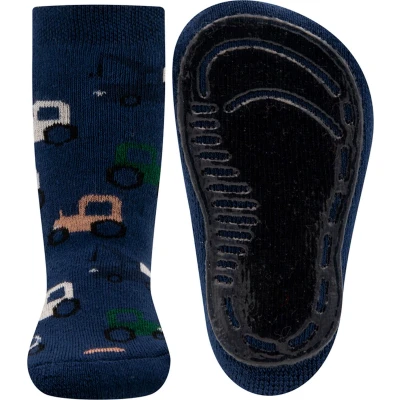 Afbeelding van Ewers Antislipsok Donkerblauw met Trekkers en Takelwagens Siliconenzool 19/20