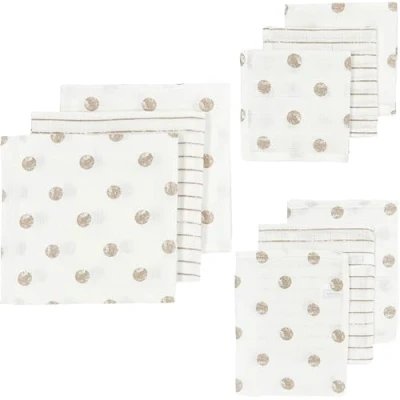 Afbeelding van Meyco hydrofiele starterset set van 9 Dot Stripe/Sand