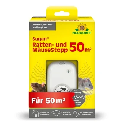 Afbeelding van Neudorff Sugan ratten en muizenstop 50 m², ultrasoon apparaat voor binnenruimtes, tegen muizen, wit