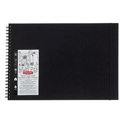 Afbeelding van Derwent Sketch and Store Schetsboek met Harde Kaft, A3 Liggende Positie, Tekenen en Schrijven, 56 Vellen, Zuurvrij Papier, Ringband, Professionele Kwaliteit, 2102174