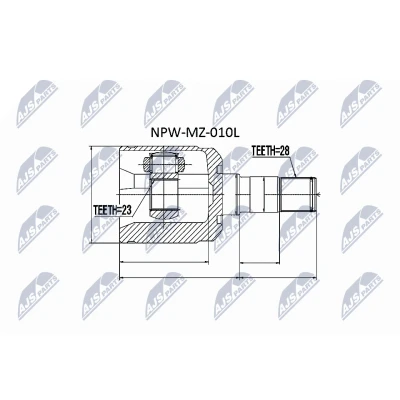 Afbeelding van Homokineet reparatie set, aandrijfas NTY NPW MZ 010L