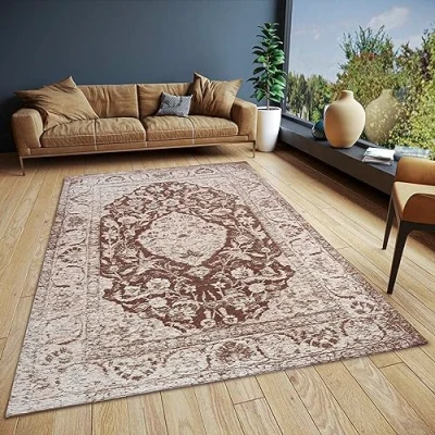 Afbeelding van Vintage Vloerkleed Mahat 120x180cm Bruin 123vloerkleed.nl is de online webshop voor vloerkleden en woonaccessoires.
