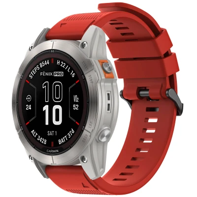 Afbeelding van QuickFit Siliconen bandje 26 mm Garmin Watch aansluiting Rood imoshion En TPU (zacht)