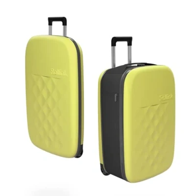 Afbeelding van Rollink Flex Vega II Opvouwbare Handbagage Koffer yellow iris Harde