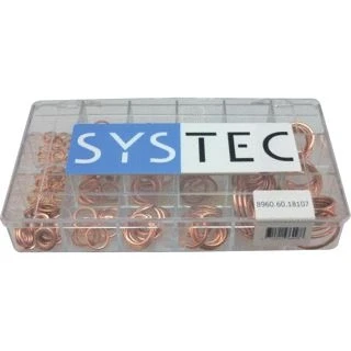 Afbeelding van SYSTEC assortimentsdoos afdichtringen koper 18 maten DIN 7603C (284 delig)