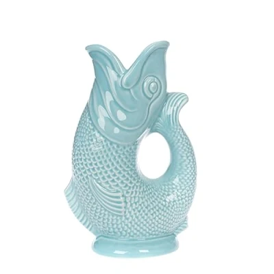 Afbeelding van Gurgly Iconische Eend Ei Glug Jug Klein 750ml Vissen Waterkruik, Decoratieve Visvaas, Ornament, Karaf