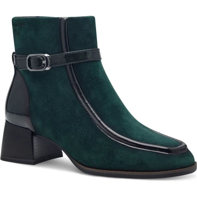 Afbeelding van Tamaris Touchit Cowboy/Bikerlaarsjes, Dames, Maat: 37, Green Leer/ synthetisch