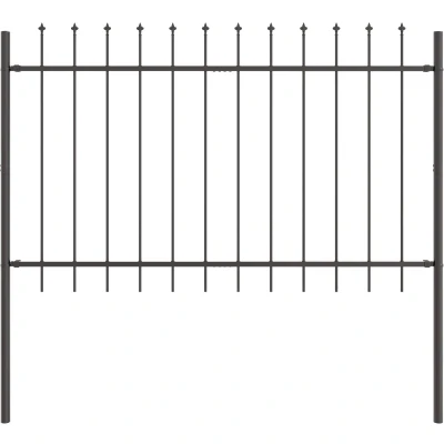 Afbeelding van vidaXL Tuinhek Grijs Gepoedercoat Staal 1,7 m x 0,8 5 cm