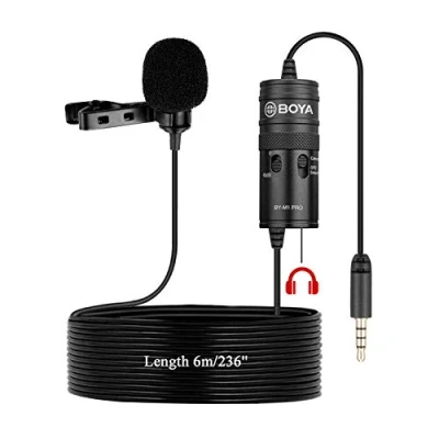 Afbeelding van Nieuwe Monitor Lavalier Microfoon voor Canon iPhone Podcast, 19 Voet Boya Omnidirectionele Condensator Mic Nikon Sony 10 8 Plus 7 6 DSLR Camcorder Audio Recorder YouTube Interview Video