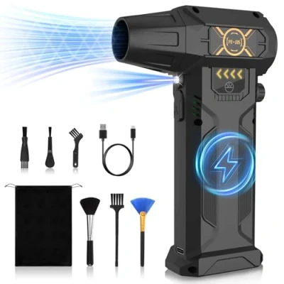 Afbeelding van Elektrische stofblazer, luchtdrukspray, 3 snelheden, 150.000 omw/min, perslucht, compressored Air Duster met 8000 mAh accu