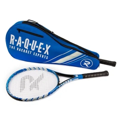 Afbeelding van Raquex tas voor tennisrackets, blauw of zwart, beschermtas 2 squash badmintonrackets en accessoires met schouderriem (Blauw)