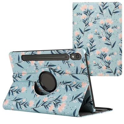 Afbeelding van Samsung Galaxy Tab S9 Hoes: iMoshion 360 Draaibare Design Bookcase 2.0 Flowers Kunstleder Tablet Hoezen