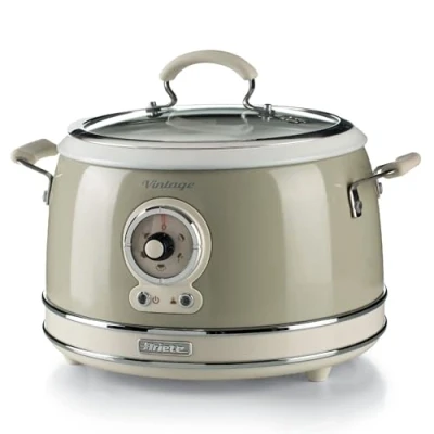 Afbeelding van Ariete 2904/03 Vintage Slowcooker &amp; XL Rijstkoker 3.5 Liter inhoud 700 Watt warmhoudfunctie Beige