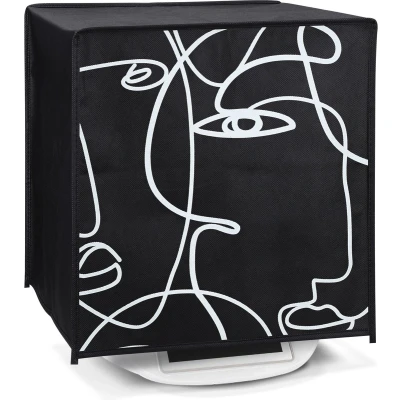 Afbeelding van kwmobile Beschermhoes geschikt voor Thermomix TM5 / TM6 Hoes keukenmachine in zwart crème Abstract design