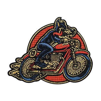 Afbeelding van Finally Home Lone Wolf on Tour Biker Retro patch om op te strijken, motorfiets naampatches, rugpatch voor leren vesten, motorjas, rugpatch, motorfietspatch