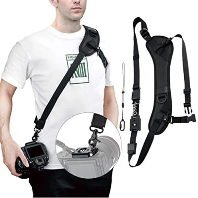 Afbeelding van JJC Arac Zwitserse Stijl Camera Schouderriem Cross Body Strap met Veiligheid Tether voor Canon Nikon Sony Olympus Pentax DSLR Camcorder