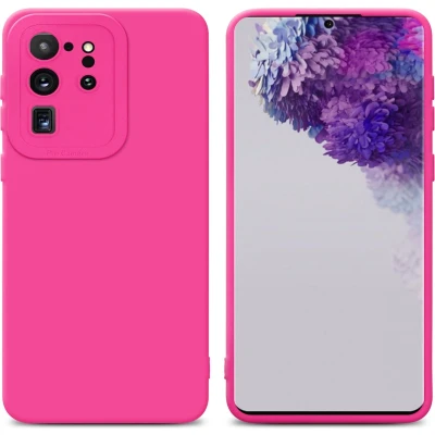 Afbeelding van Cadorabo Hoesje geschikt voor Samsung Galaxy S20 ULTRA in FLUID HOTPINK Beschermhoes TPU silicone Cover Case