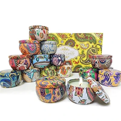 Afbeelding van Topsics 16 Stuks Geurkaarsenset, Aromakaarsen Cadeauset voor Moeder, Natuurlijke Sojawas, Aromatherapie Kaarsen, Kerstkaarsen Verjaardag, Jubileum, Dames