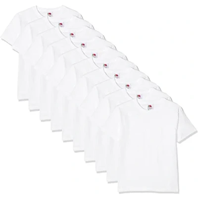 Afbeelding van Fruit of the Loom Jongens T shirt (verpakking van 10 stuks), wit (wit 30), 9 11 Jaren