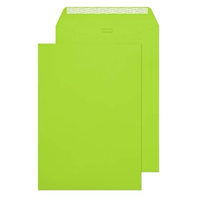 Afbeelding van Blake Creative Colour C4 229 x 324 mm 120 gsm Peel &amp; Seal Portemonnee Enveloppen (407) Lime Groen Pack van 250