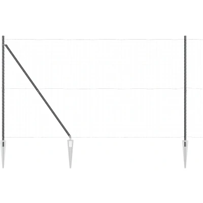 Afbeelding van vidaXL Hekposten met Spijker 13 stuks Ø32 mm 180 cm Gegalvaniseerd Staal
