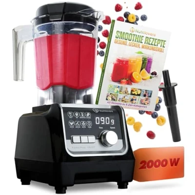 Afbeelding van NUTRI blender MAX+ Blenders met kan 2000 W standmixer smoothie smoothiemaker professionele mixer 2L Tritan, BPA vrij, 9 niveaus, digitale timer