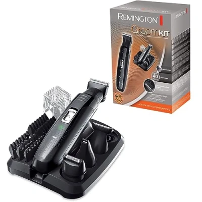 Afbeelding van Remington Multigroomer / Trimmerset Groom Kit (Gezicht, Hoofd En Lichaam Trimmen, 4 Opzetstukken, 1 Verstelbare Kam, 5 Vaste Kammen (0.5 20 mm), Snoerloos, Afwasbaar) PG6130