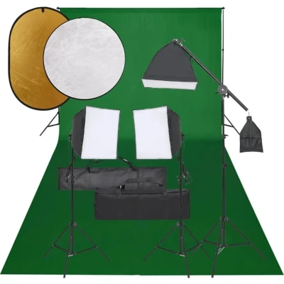 Afbeelding van VD Fotostudioset met verlichtingsset, achtergrond en reflector