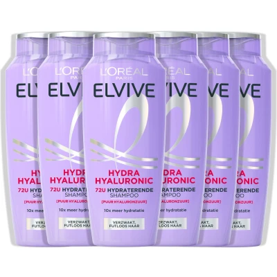 Afbeelding van L&#039;Oréal Paris Elvive Hydra Hyaluronic Shampoo Voor verzwakt, futloos haar 10x meer hydratatie 6x 250 ml