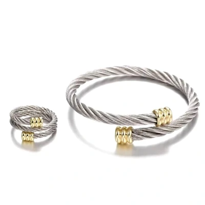 Afbeelding van Mpariz Armband Set met Ring Zilver en Goud