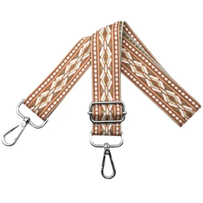 Afbeelding van Verstelbare schouderriem voor dames, draagriem, tassenriem om te wisselen, tasriem breed 3,8 cm, met zilveren karabijnhaak, schoudertas, handtassen, oranje, N14