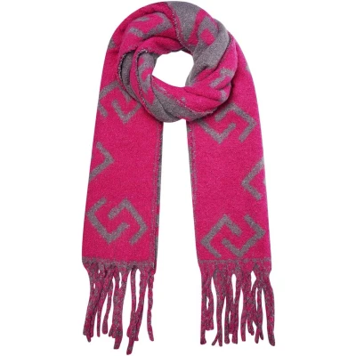 Afbeelding van Yehwang Wintersjaal Fuchsia Franjes