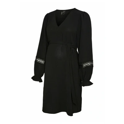 Afbeelding van VERO MODA MATERNITY zwangerschaps midi jurk zwart