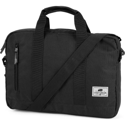 Afbeelding van Lazy Bear Logan zwarte laptoptas voor heren
