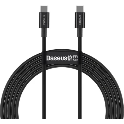 Afbeelding van Baseus USB C Snellader 100W to Kabel TYPE 2 Meter Zwart