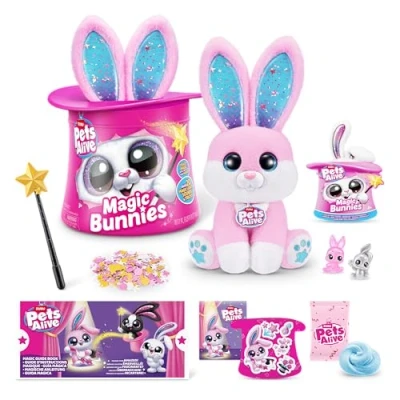 Afbeelding van Pets Alive ZURU Magic Bunnies Interactieve Verrassing Elektronische Magische Knuffel (Pink Bunny)