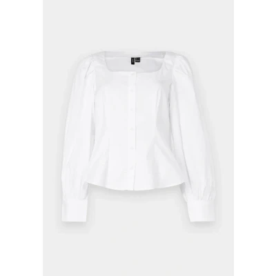 Afbeelding van Vero Moda Vmfrida Overhemdblouse, Dames, Maat: Large, Snow white