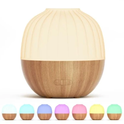 Afbeelding van SALKING Aromadiffuser, 300 ml, diffuser voor etherische oliën, ultrasone aromatherapie met automatische uitschakelfunctie, witte houtnerf, thuis, kantoor of yoga