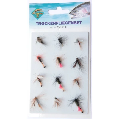 Afbeelding van Behr Dry flies on card, 12 stuks! Vliegvis vlieg