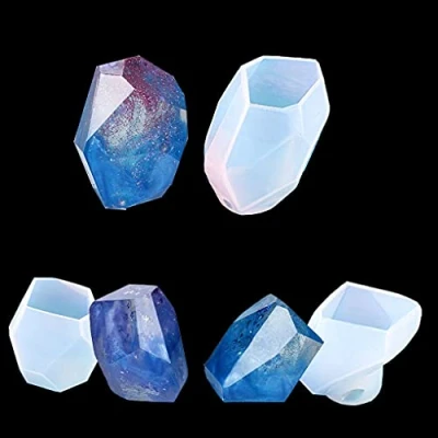 Afbeelding van FineInno 3 Stuks Onregelmatige Steen Hars mallen Gem Stone Resin Molds Kaars Sliconen Mal Sieraden Gietvorm Epoxyhars voor DIY Zeep Desktop Decoratie