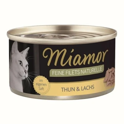 Afbeelding van Miamor Fijne Filets Naturel 6 x 80 g Kattenvoer Tonijn &amp; Zalm