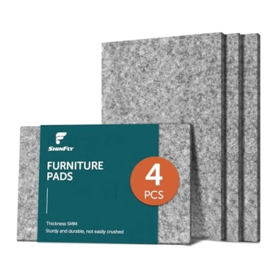 Afbeelding van shinfly Viltglijders, zelfklevend, 4 stuks, vilt, 5 mm dik, voor stoelen, meubels, vloeren, stoelpoot