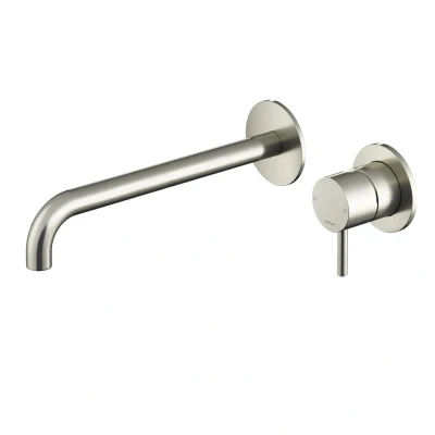 Afbeelding van HotBath Archie afbouwdeel inbouw wastafelmengkraan 25cm RVS Minimalistisch design