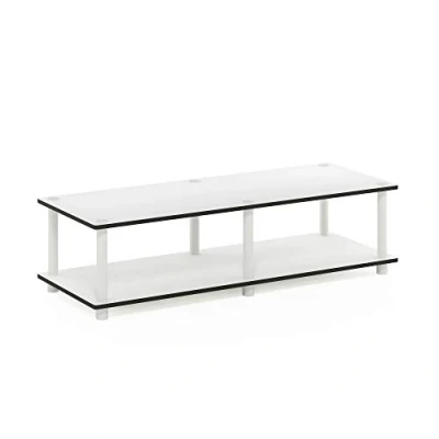 Afbeelding van Furinno Just No Tools breedbeeld tv standaard, rek, wit, 104.9 (breedte) x 27.7 (hoogte) 39.6 (diepte) cm