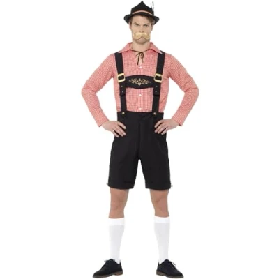 Afbeelding van Smiffy&#039;s Boeren Tirol &amp; Oktoberfest Kostuum Otto Bier Man Rood XL Bierfeest Verkleedkleding