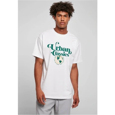 Afbeelding van Urban Classics Organic Globe LOGO TEE Tshirt print, Heren, Maat: 4XL, White