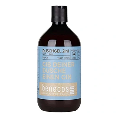 Afbeelding van benecos Biologische douchegel 2 in 1 bio gin huid &amp; haar geef je douche een veganistisch gerecycled plastic