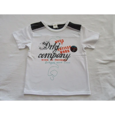 Afbeelding van dirkje ,jongens, t shirt korte mouw , wit orange ,artisan work 98 3 jaar