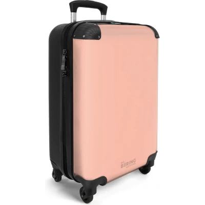 Afbeelding van NoBoringSuitcases.com® Handbagage koffer lichtgewicht Reiskoffer trolley Pastel oranje Rolkoffer met wieltjes Past binnen 55x40x20 en 55x35x25