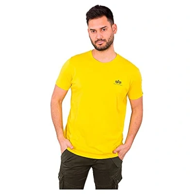 Afbeelding van Alpha Industries Tshirt basic, Heren, Maat: Small, Yellow